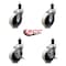 Service Caster 4 Inch Thermoplastic Wheel 1-1/2 Inch Expanding Stem Caster Set with 2 Brakes SCC-EX05S410-TPRS-112-2-SLB-2 - alternate 5
